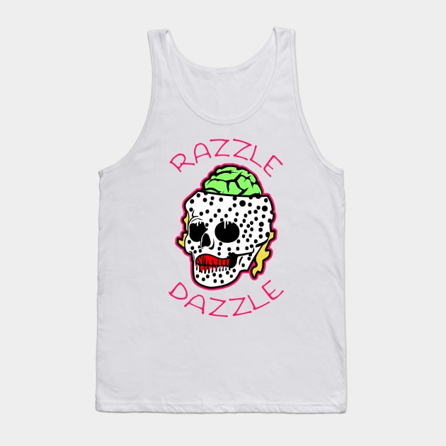 Razzle Dazzle Babe Skull Brain | Cute Dancing logo By Tyler Tilley Tank Top by Tiger Picasso